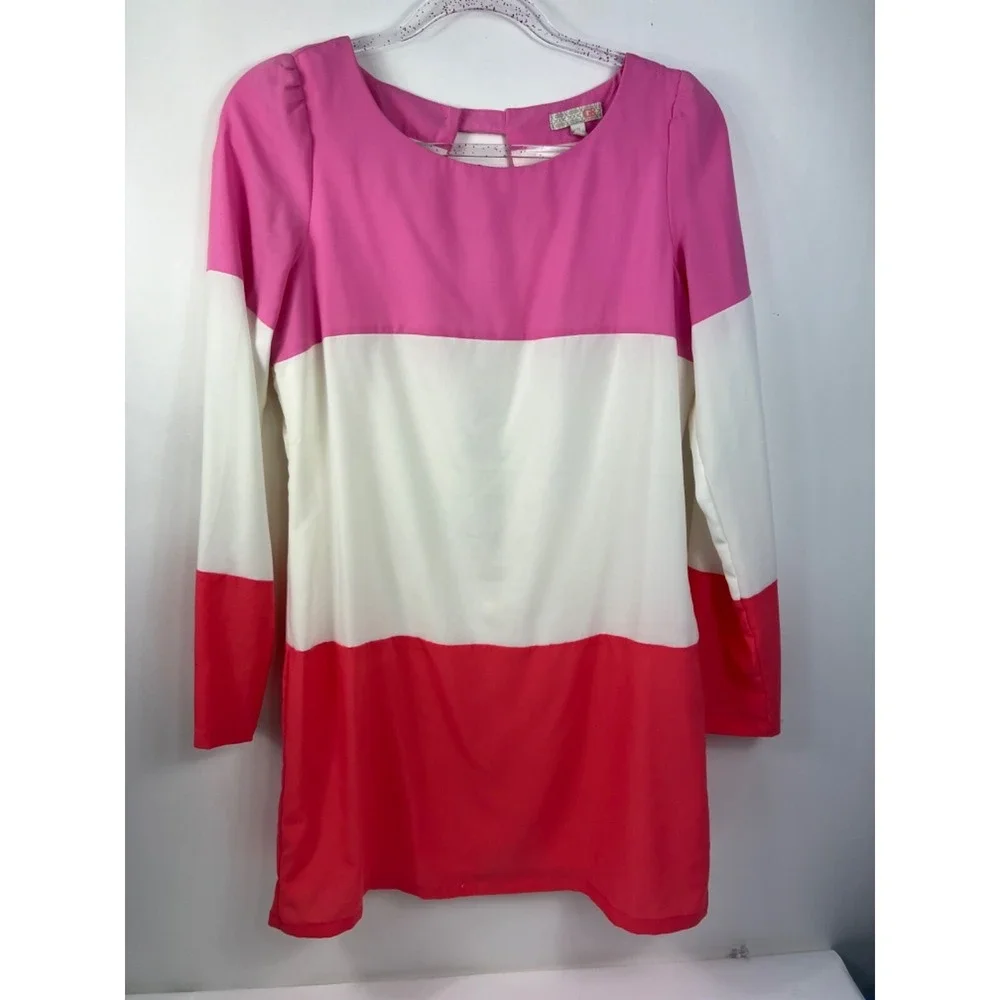 GB Teen Girls Size 9 Dress‎ Long Sleeves White And Pink